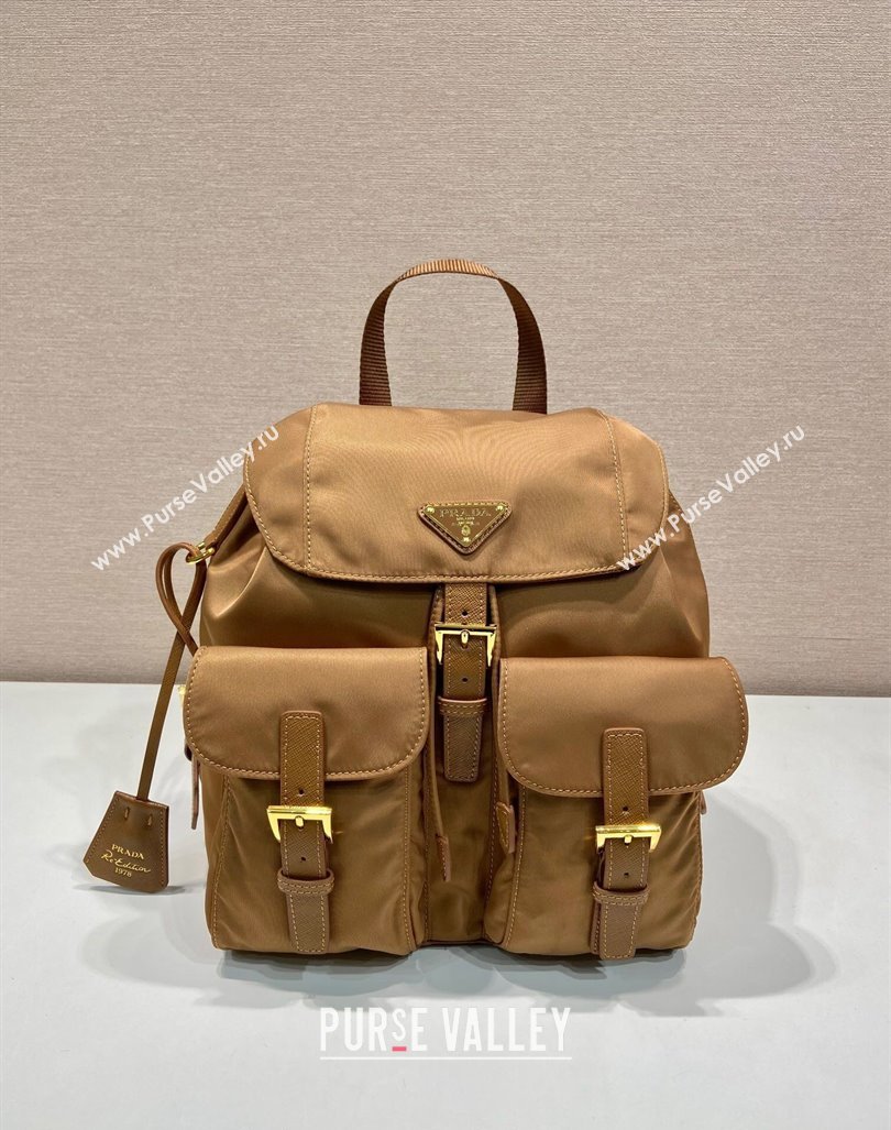 Prada Small Nylon Backpack bag 1BZ677 Cork Beige 2024 (YZ-240416033)