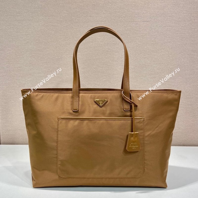 Prada Re-Edition 1978 large Re-Nylon and Saffiano leather tote bag 1BG527 Cork Beige 2024 (YZ-240416031)