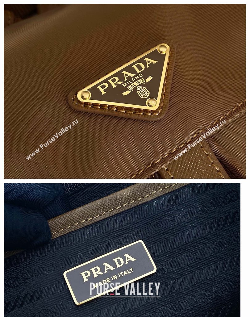 Prada Small Nylon Backpack bag 1BZ677 Cork Beige 2024 (YZ-240416033)