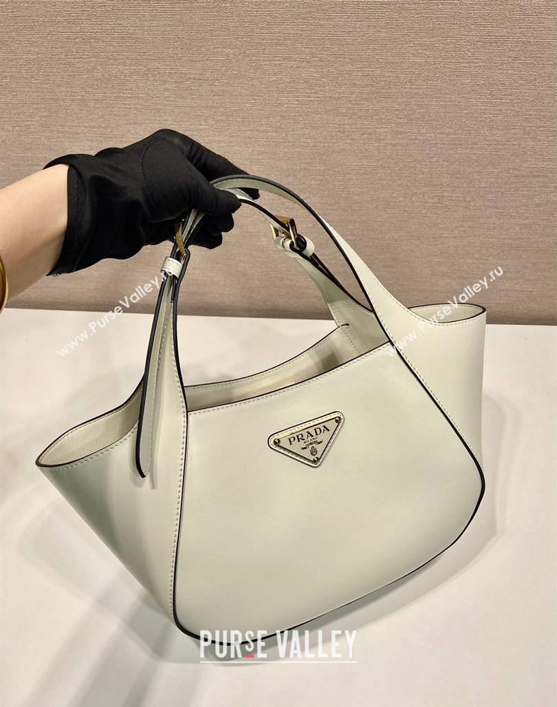 Prada medium leather tote bag 1BG483 White 2024 (YZ-240416059)