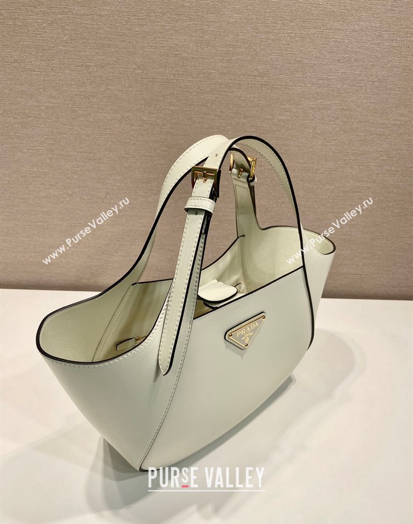 Prada medium leather tote bag 1BG483 White 2024 (YZ-240416059)