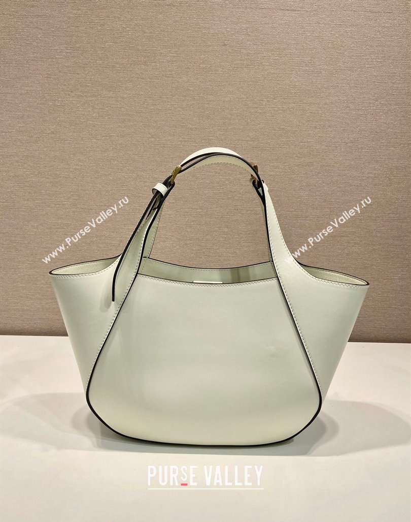 Prada medium leather tote bag 1BG483 White 2024 (YZ-240416059)