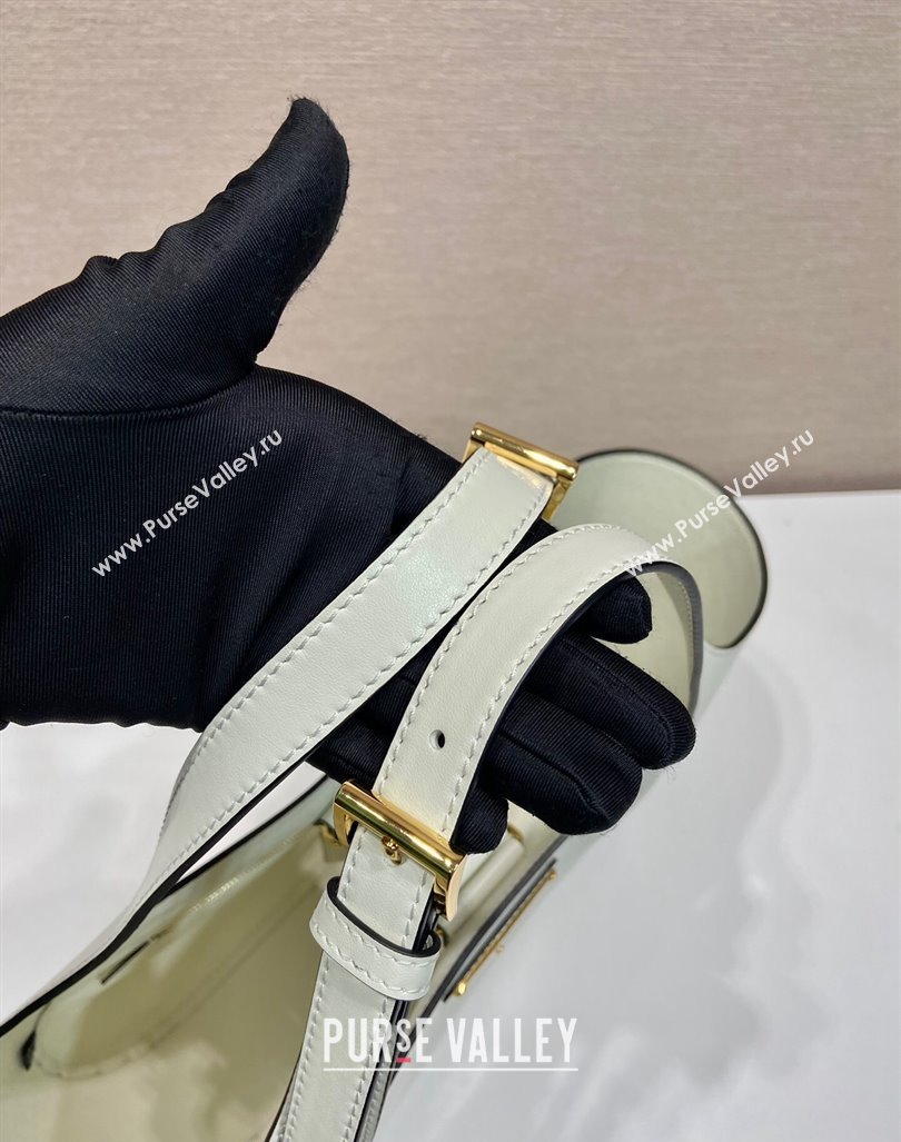 Prada medium leather tote bag 1BG483 White 2024 (YZ-240416059)