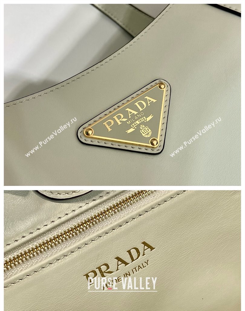 Prada medium leather tote bag 1BG483 White 2024 (YZ-240416059)