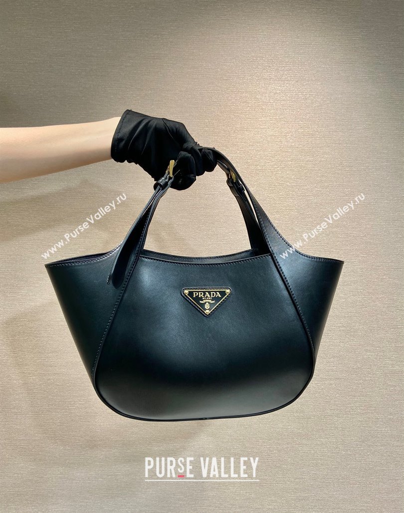 Prada medium leather tote bag 1BG483 Black 2024 (YZ-240416060)