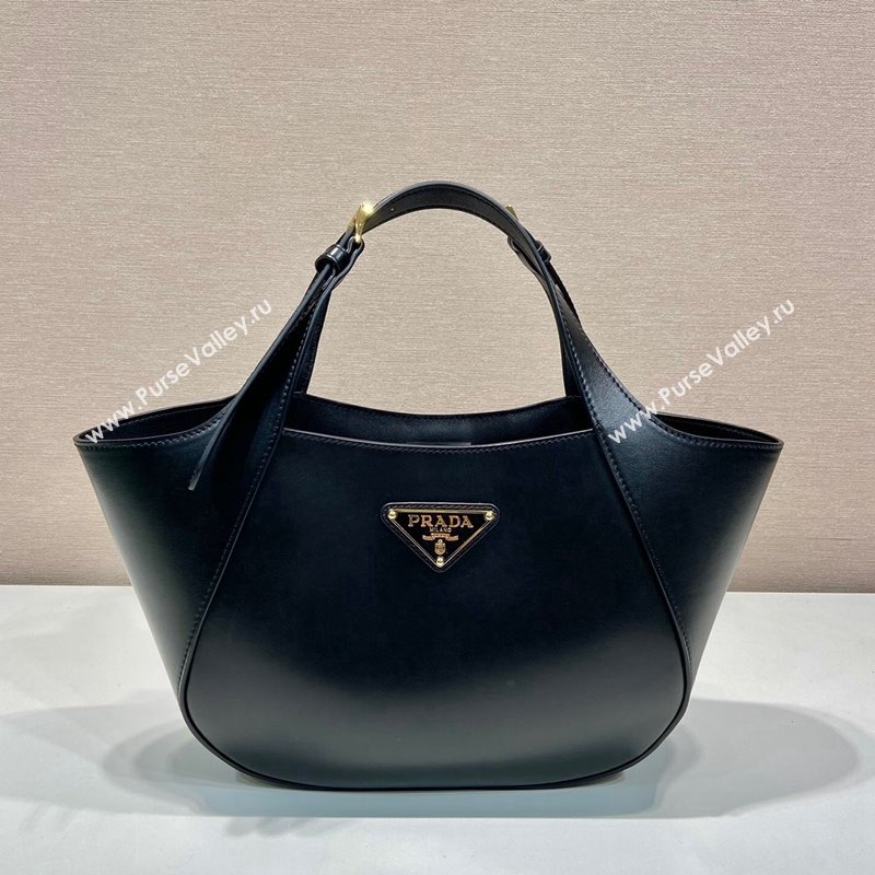 Prada medium leather tote bag 1BG483 Black 2024 (YZ-240416060)