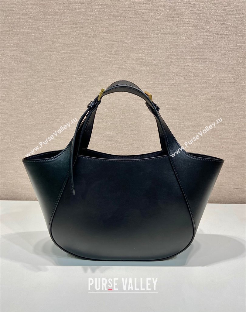 Prada medium leather tote bag 1BG483 Black 2024 (YZ-240416060)
