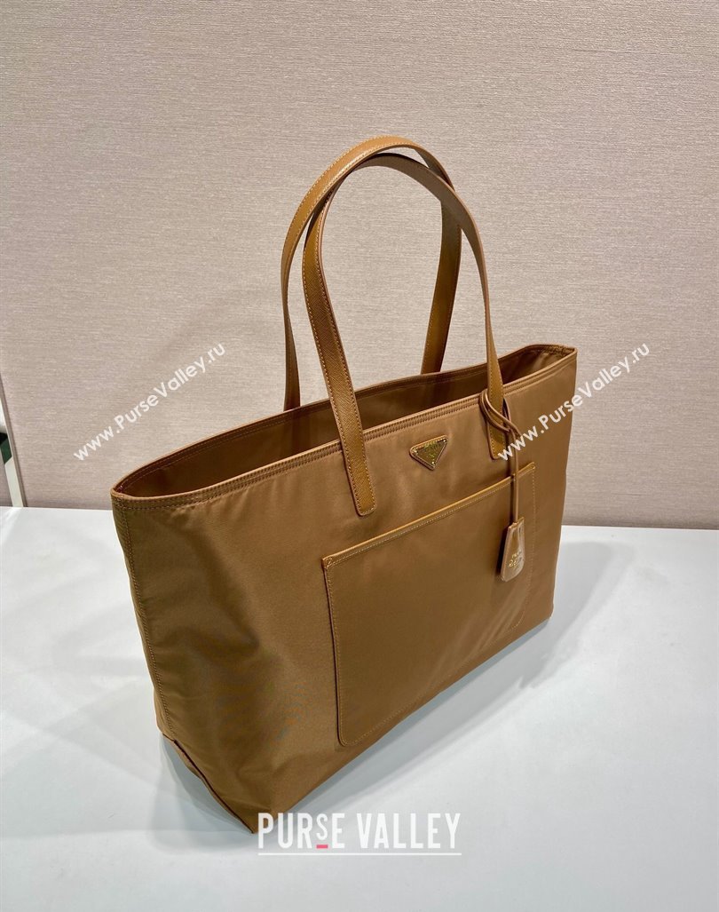 Prada Re-Edition 1978 large Re-Nylon and Saffiano leather tote bag 1BG527 Cork Beige 2024 (YZ-240416031)