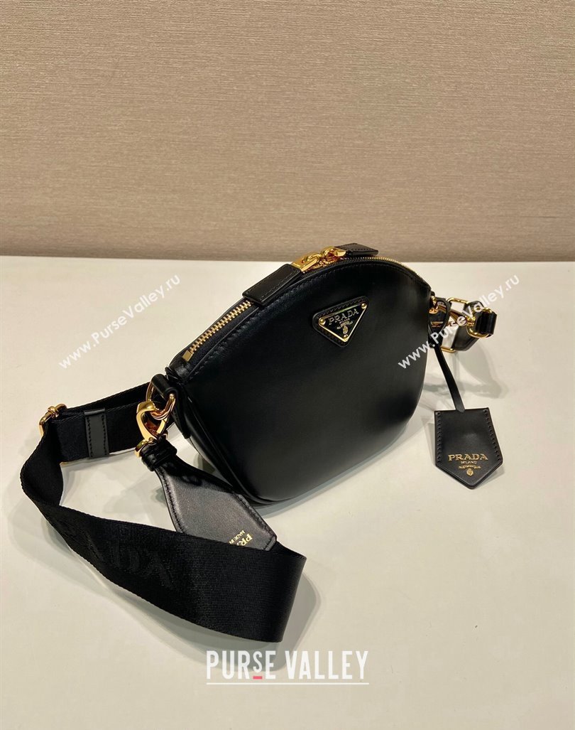 Prada Leather mini shoulder bag 1BH212 Black 2024 (YZ-240416067)