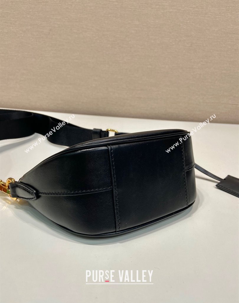 Prada Leather mini shoulder bag 1BH212 Black 2024 (YZ-240416067)