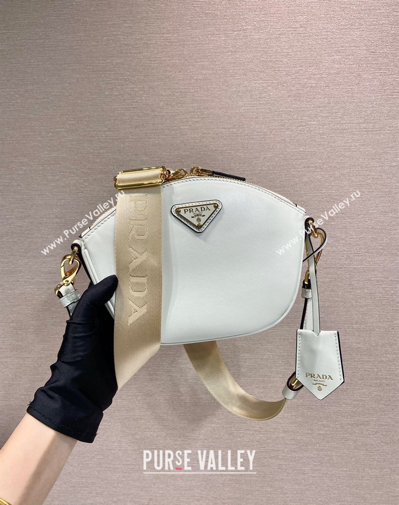 Prada Leather mini shoulder bag 1BH212 White 2024 (YZ-240416068)