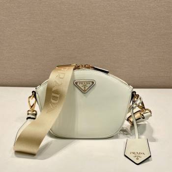Prada Leather mini shoulder bag 1BH212 White 2024 (YZ-240416068)