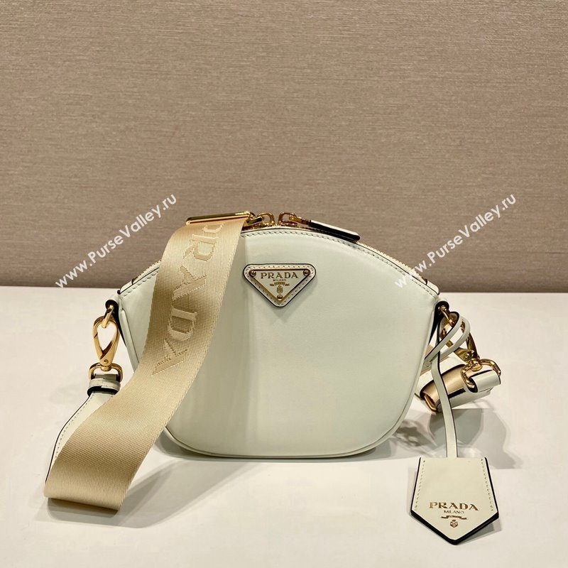 Prada Leather mini shoulder bag 1BH212 White 2024 (YZ-240416068)