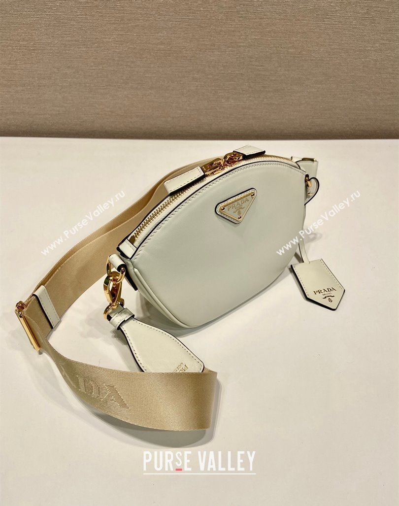 Prada Leather mini shoulder bag 1BH212 White 2024 (YZ-240416068)