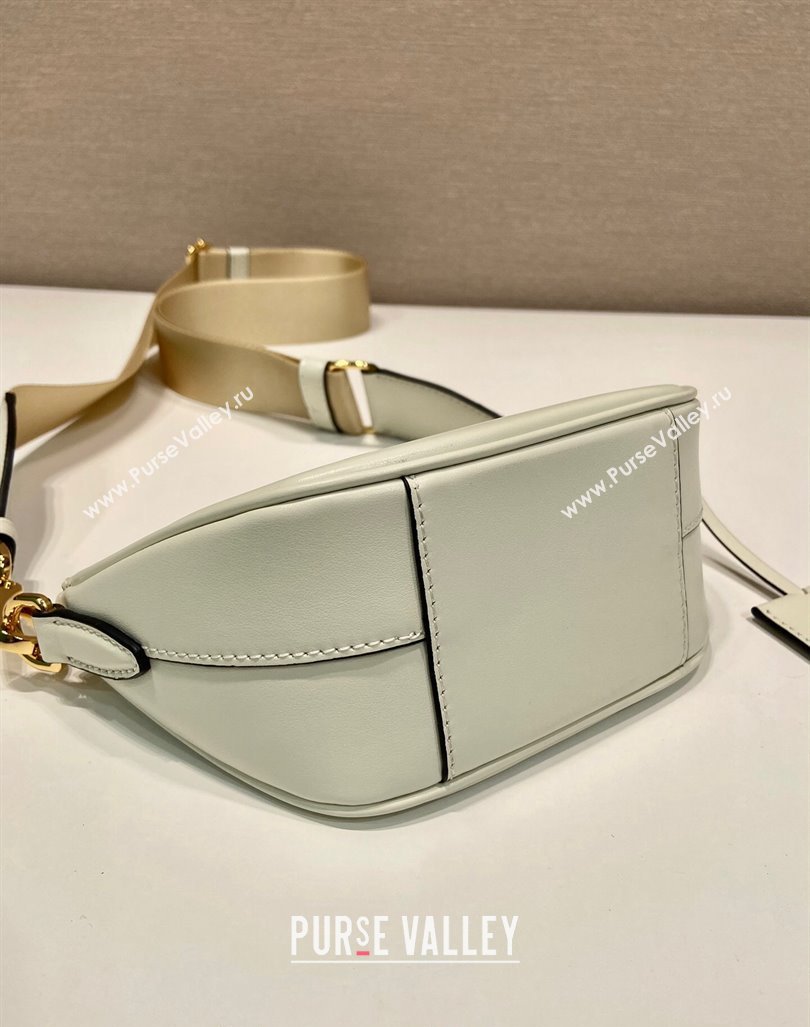 Prada Leather mini shoulder bag 1BH212 White 2024 (YZ-240416068)