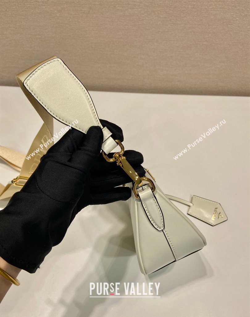 Prada Leather mini shoulder bag 1BH212 White 2024 (YZ-240416068)