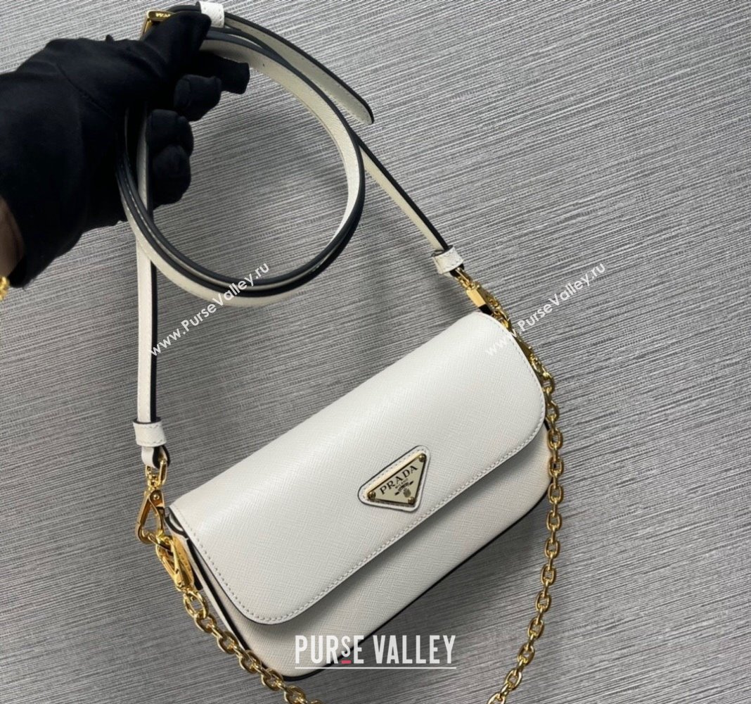 Prada Saffiano leather mini-bag 1BD356 White 2024 (YZ-240416069)