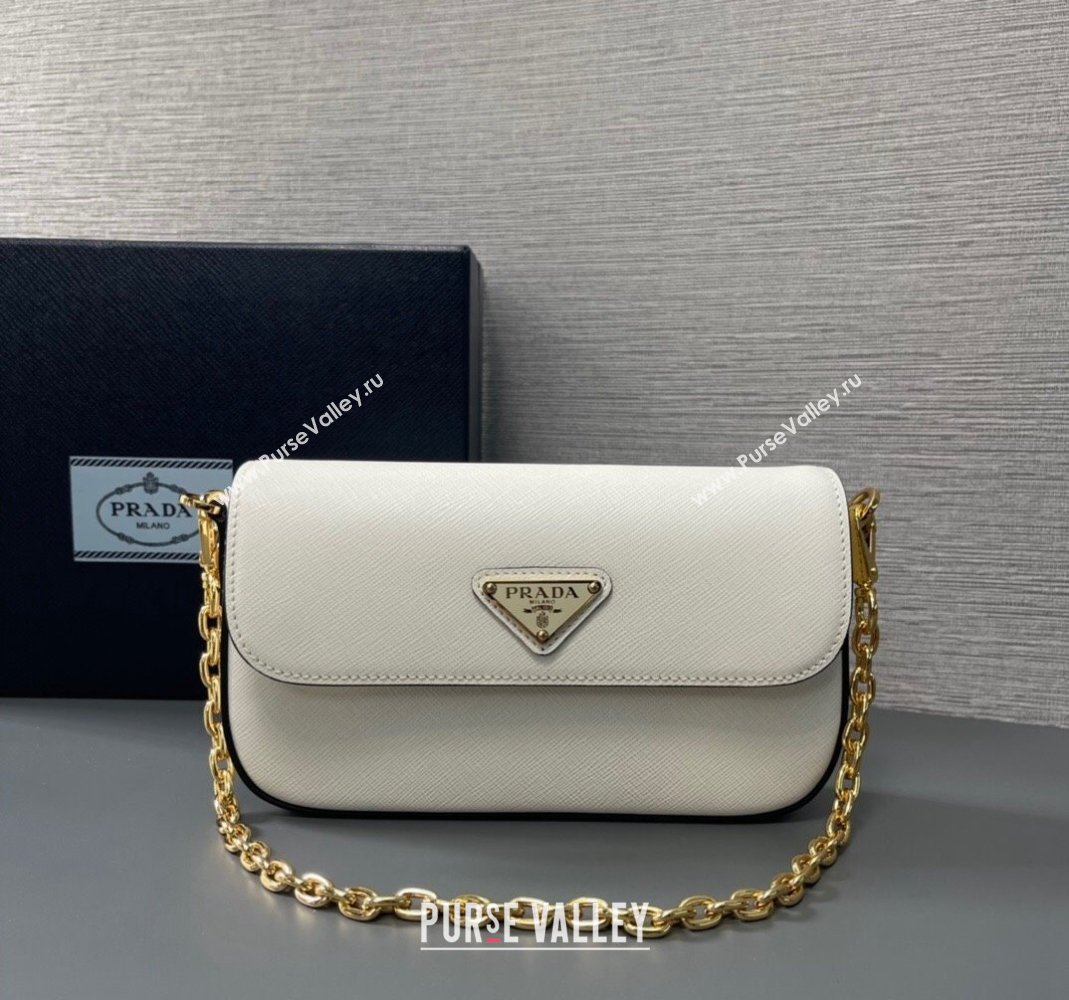 Prada Saffiano leather mini-bag 1BD356 White 2024 (YZ-240416069)