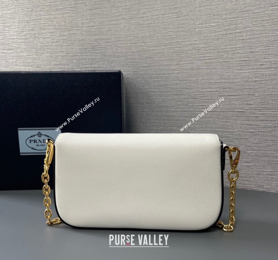 Prada Saffiano leather mini-bag 1BD356 White 2024 (YZ-240416069)