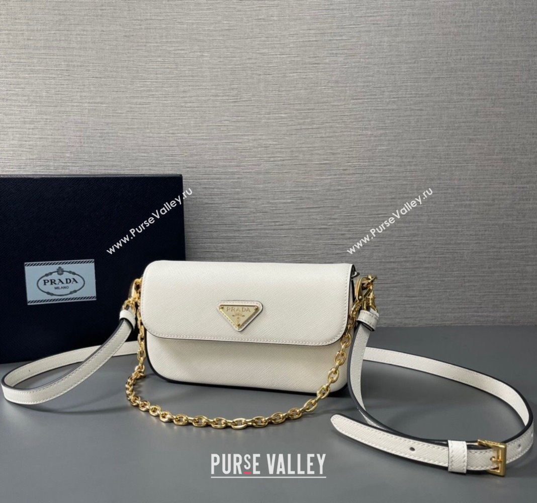 Prada Saffiano leather mini-bag 1BD356 White 2024 (YZ-240416069)