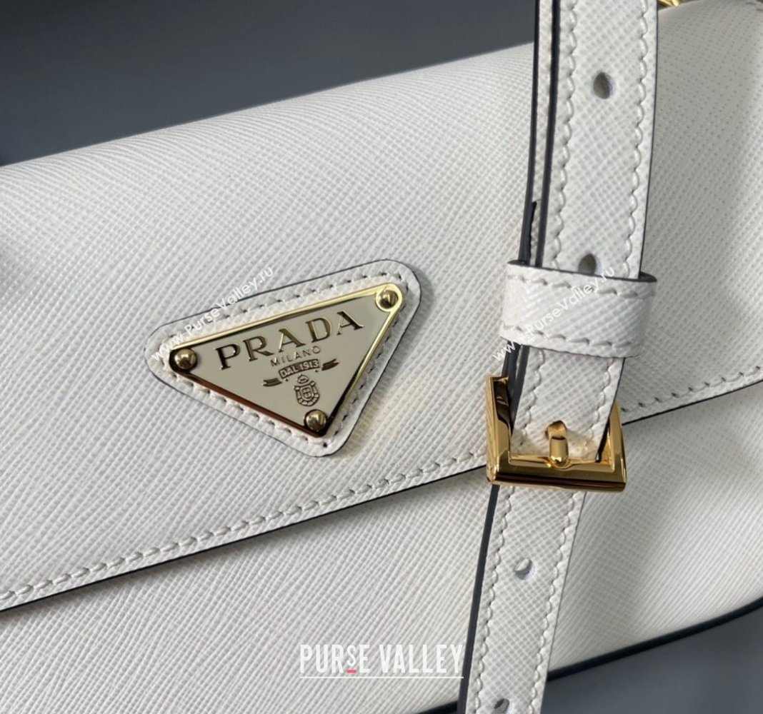 Prada Saffiano leather mini-bag 1BD356 White 2024 (YZ-240416069)