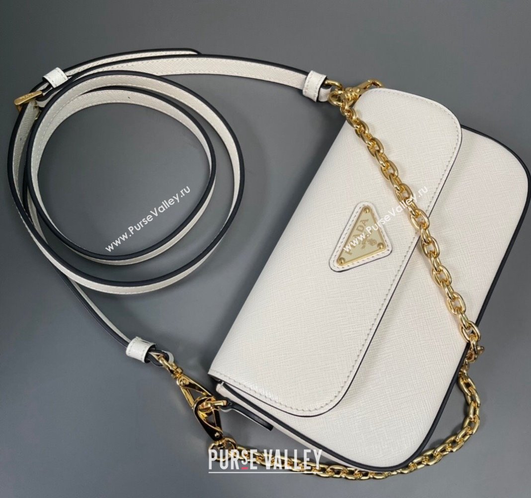 Prada Saffiano leather mini-bag 1BD356 White 2024 (YZ-240416069)