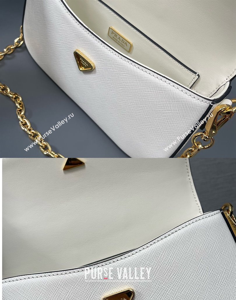 Prada Saffiano leather mini-bag 1BD356 White 2024 (YZ-240416069)