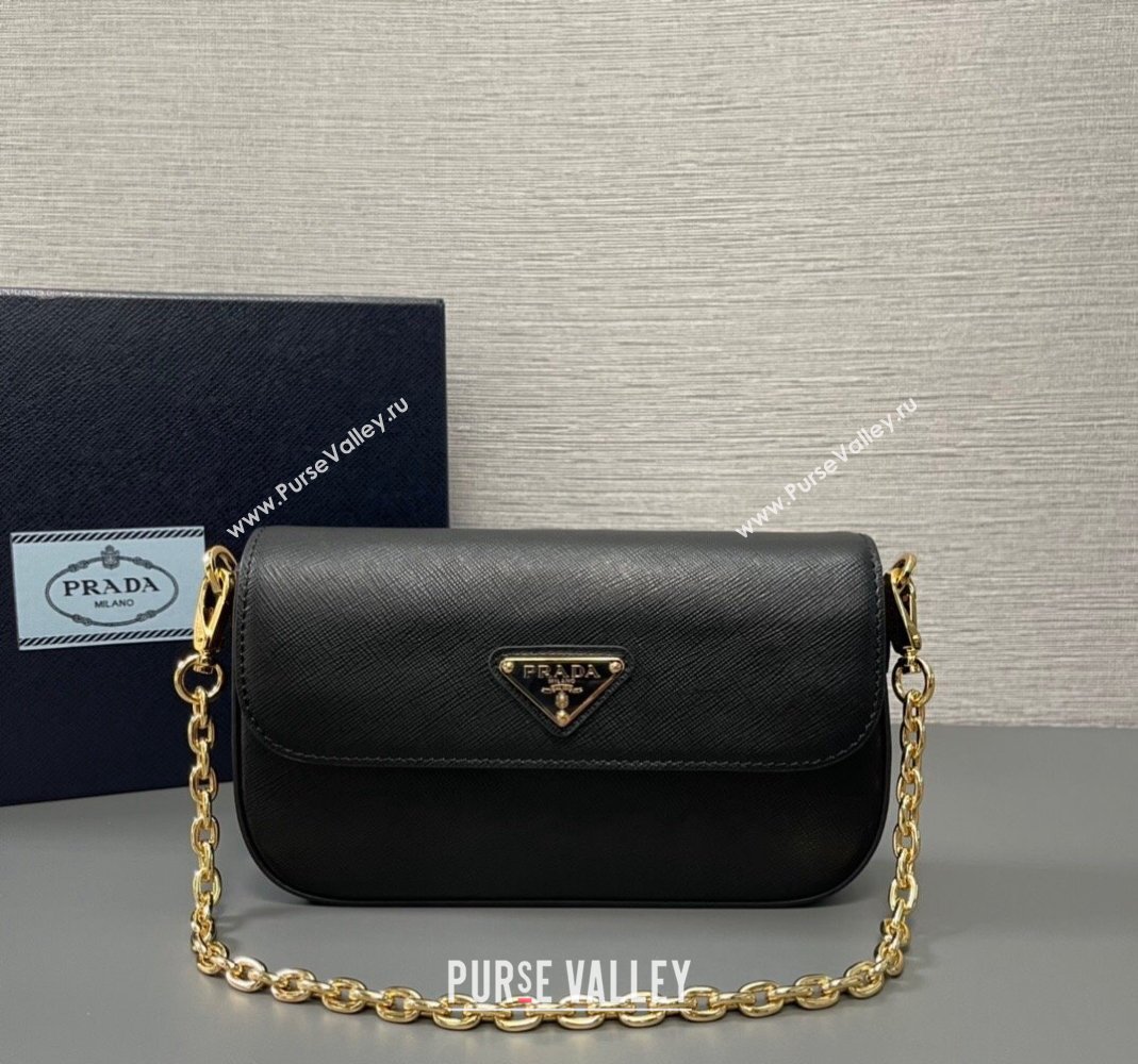 Prada Saffiano leather mini-bag 1BD356 Black 2024 (YZ-240416070)