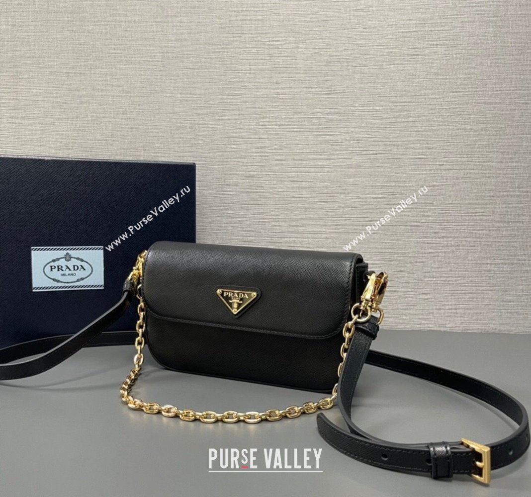 Prada Saffiano leather mini-bag 1BD356 Black 2024 (YZ-240416070)