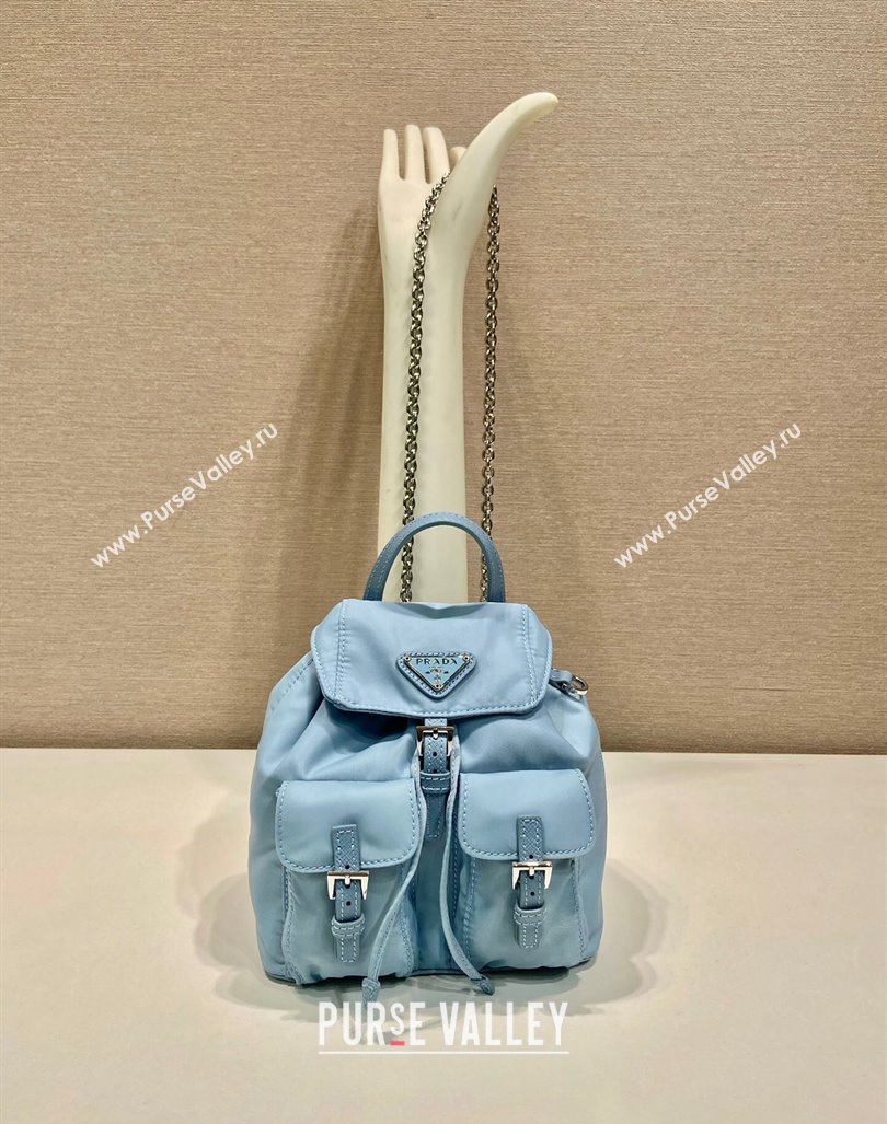 Prada Re-Nylon Mini Backpack Bag 1BH029 Light Blue 2024 0416 (YZ-240416072)