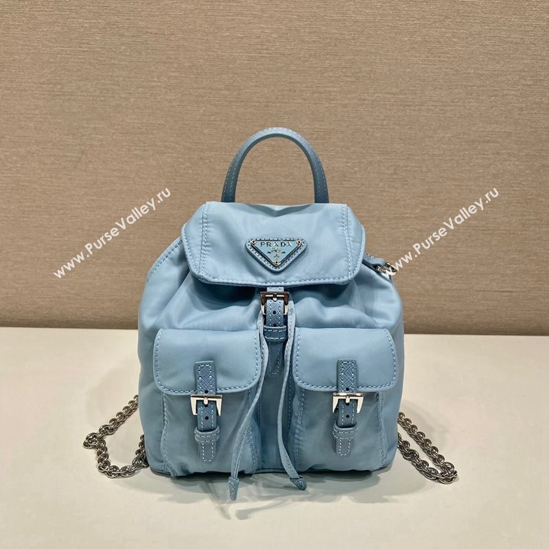 Prada Re-Nylon Mini Backpack Bag 1BH029 Light Blue 2024 0416 (YZ-240416072)