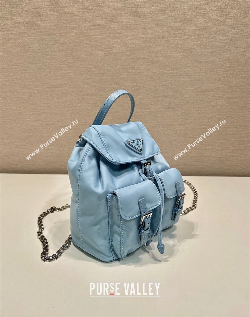 Prada Re-Nylon Mini Backpack Bag 1BH029 Light Blue 2024 0416 (YZ-240416072)