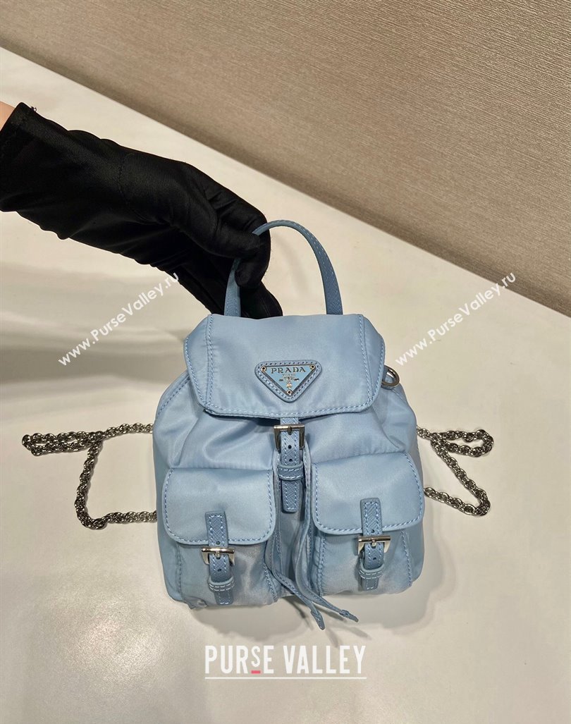 Prada Re-Nylon Mini Backpack Bag 1BH029 Light Blue 2024 0416 (YZ-240416072)