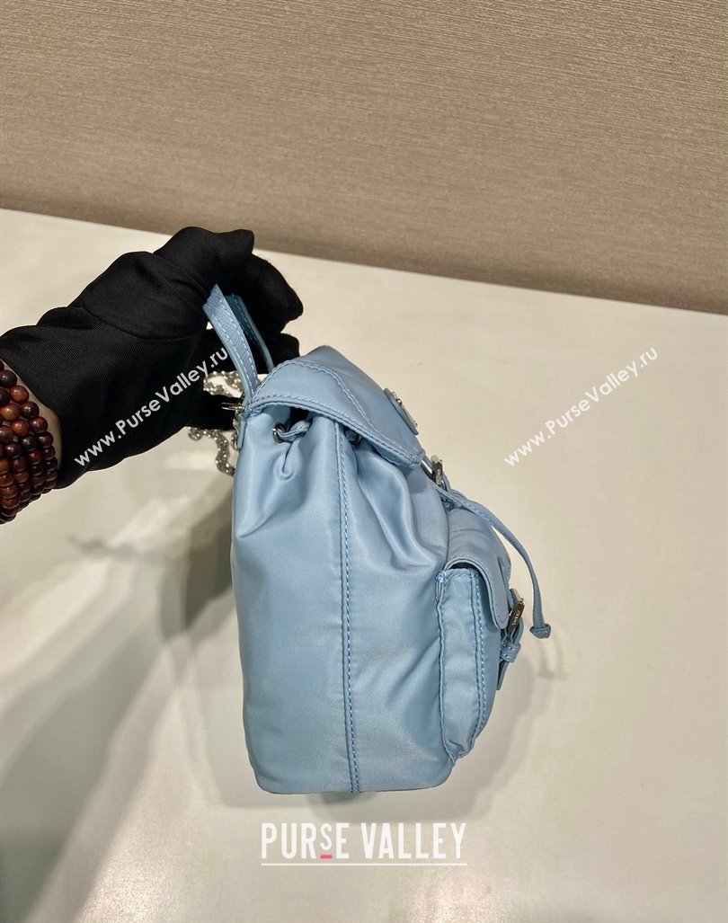 Prada Re-Nylon Mini Backpack Bag 1BH029 Light Blue 2024 0416 (YZ-240416072)