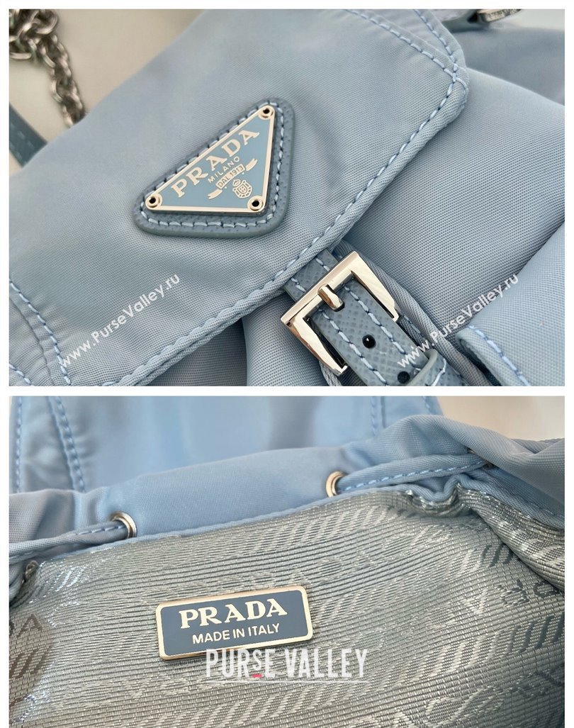 Prada Re-Nylon Mini Backpack Bag 1BH029 Light Blue 2024 0416 (YZ-240416072)