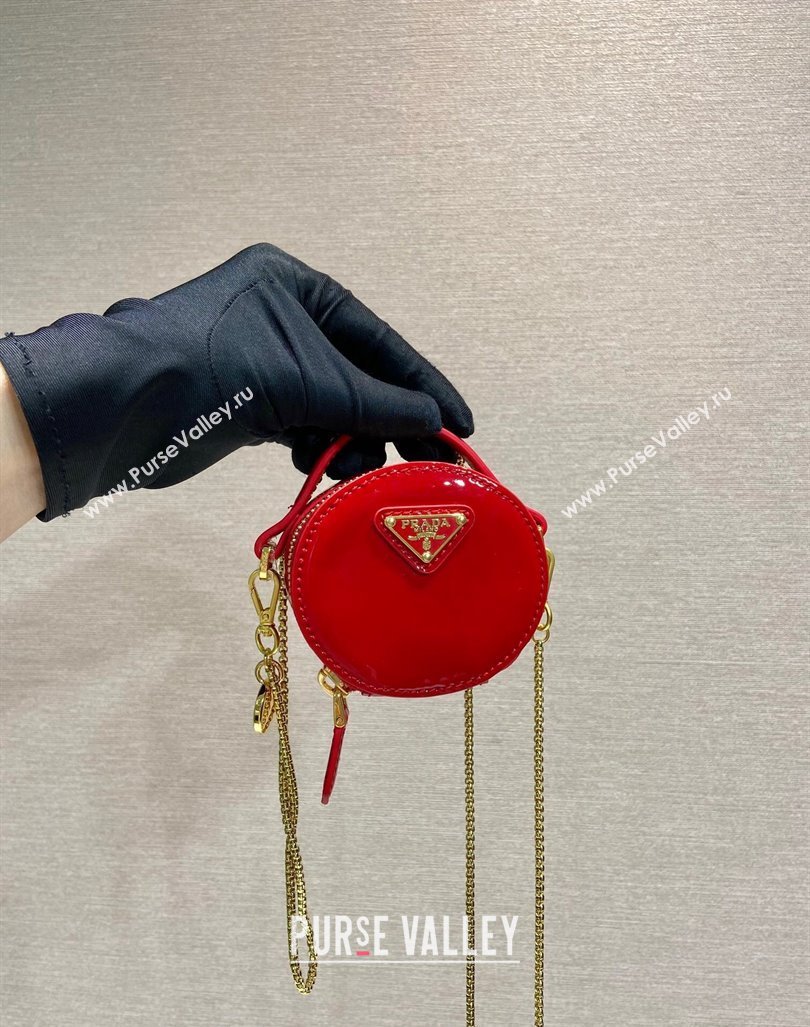 Prada Patent leather mini-pouch Red 2024 1NR023 (YZ-240416074)