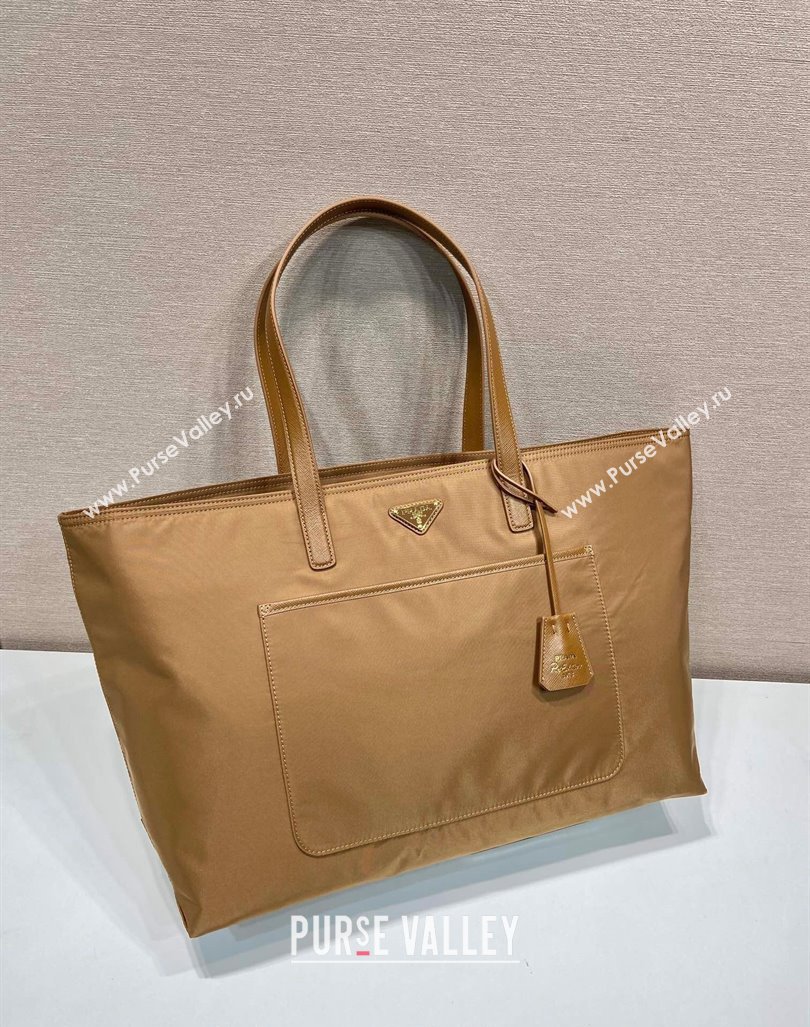 Prada Re-Edition 1978 large Re-Nylon and Saffiano leather tote bag 1BG527 Cork Beige 2024 (YZ-240416031)