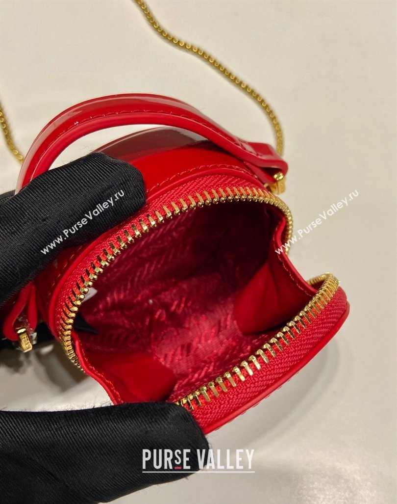 Prada Patent leather mini-pouch Red 2024 1NR023 (YZ-240416074)