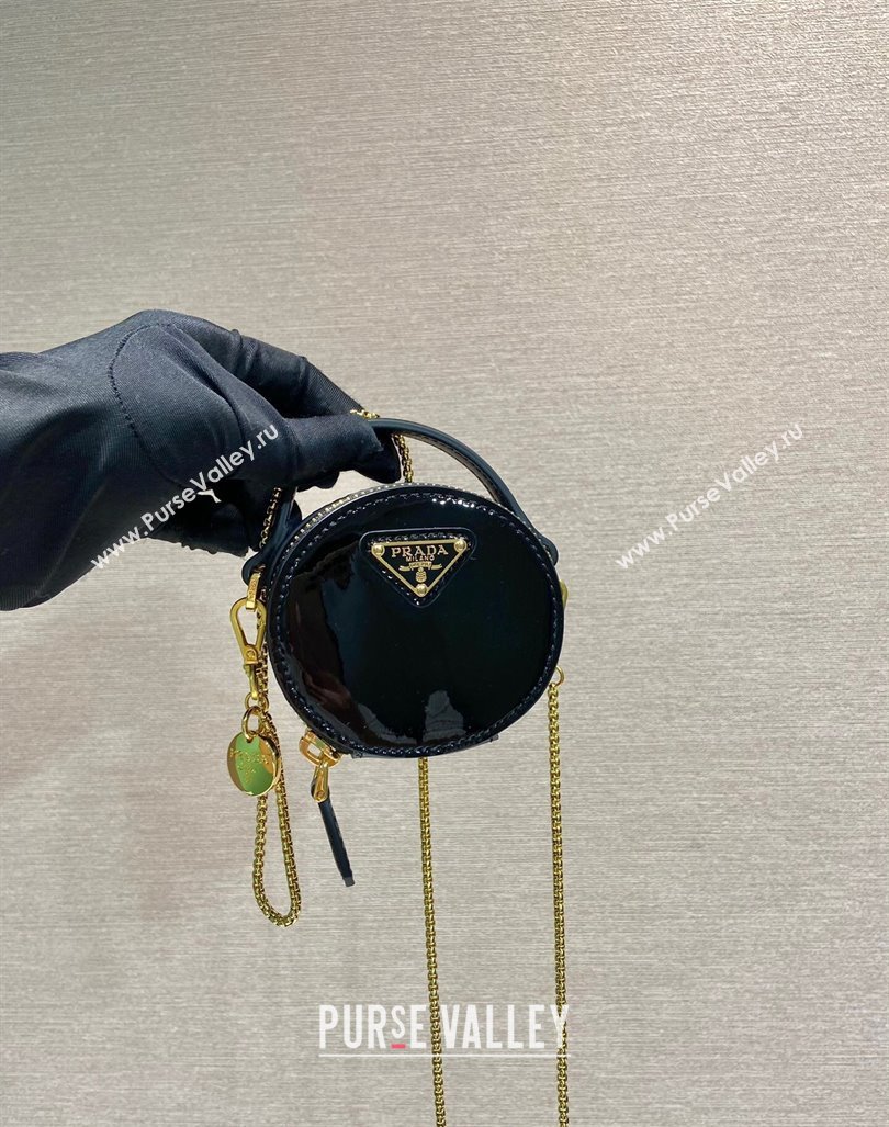 Prada Patent leather mini-pouch Black 2024 1NR023 (YZ-240416076)
