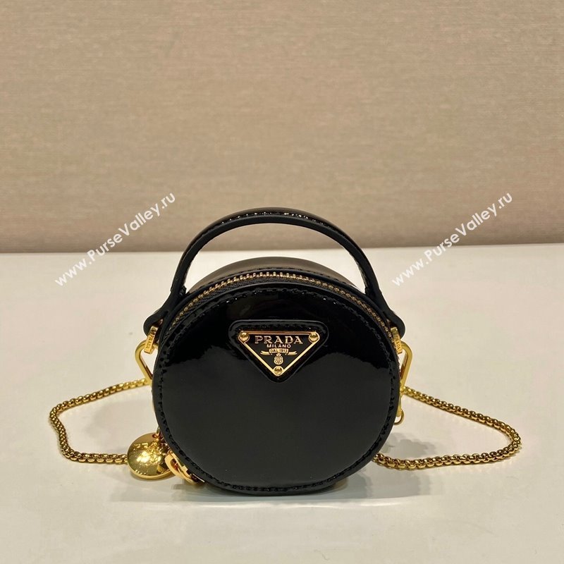 Prada Patent leather mini-pouch Black 2024 1NR023 (YZ-240416076)