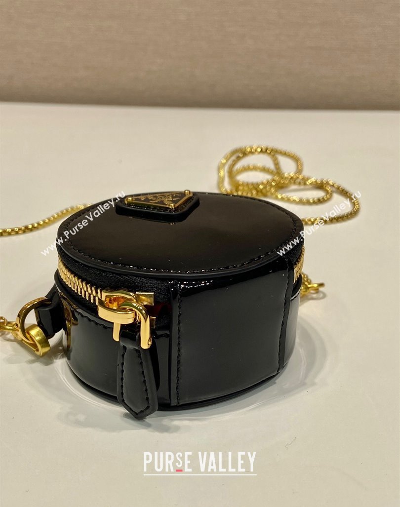 Prada Patent leather mini-pouch Black 2024 1NR023 (YZ-240416076)