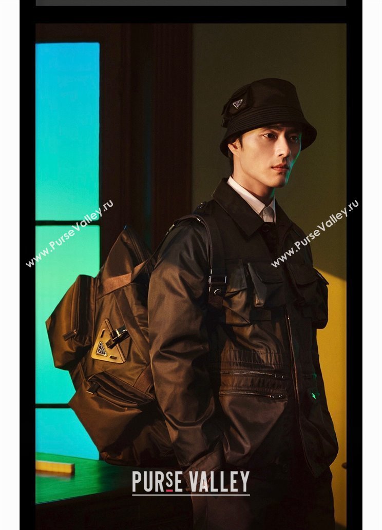 Prada Mens Re-Nylon and leather travel bag Black 2VC040 2024 (YZ-240416078)