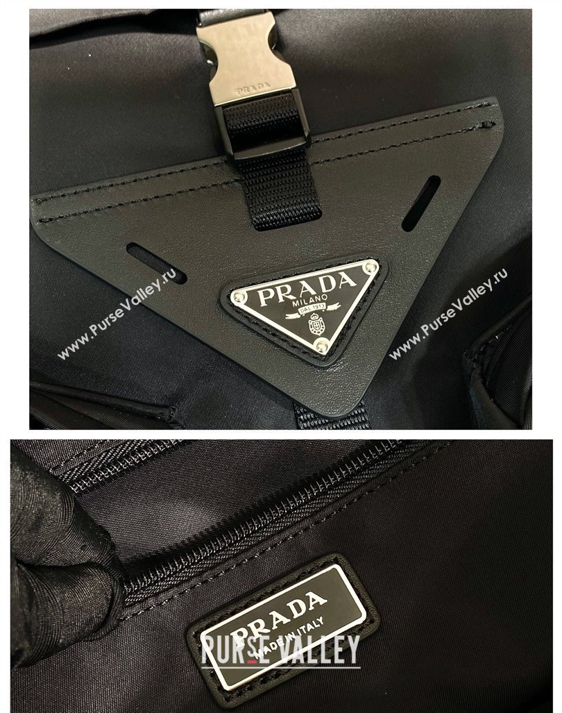 Prada Mens Re-Nylon and leather travel bag Black 2VC040 2024 (YZ-240416078)
