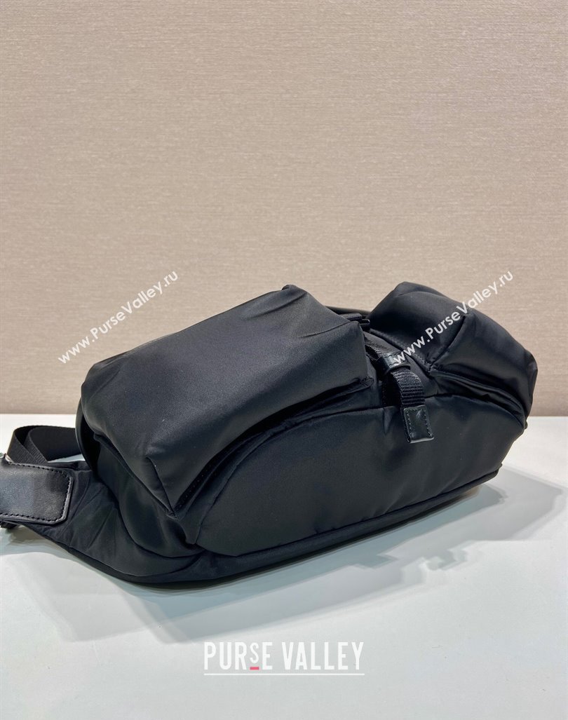 Prada Mens Re-Nylon and leather shoulder bag Black 2VH175 2024 (YZ-240416079)