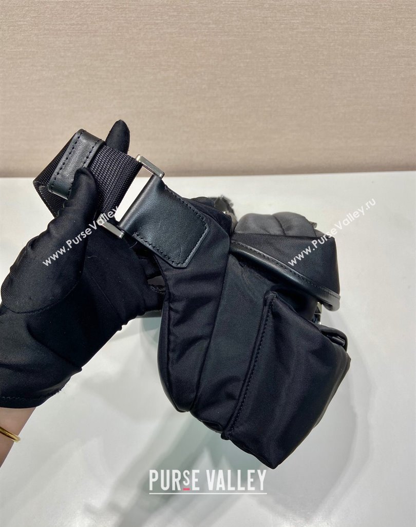 Prada Mens Re-Nylon and leather shoulder bag Black 2VH175 2024 (YZ-240416079)