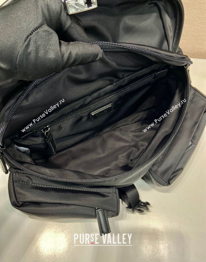 Prada Mens Re-Nylon and leather shoulder bag Black 2VH175 2024 (YZ-240416079)