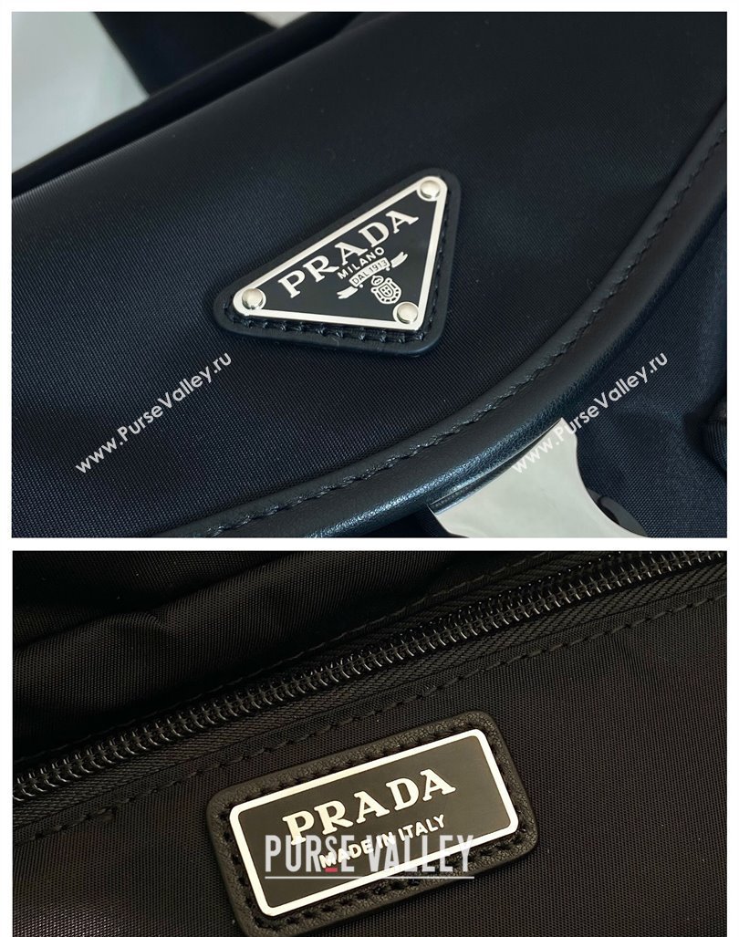 Prada Mens Re-Nylon and leather shoulder bag Black 2VH175 2024 (YZ-240416079)