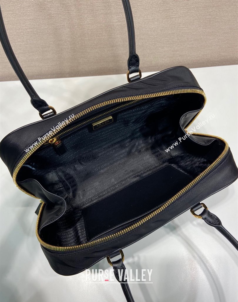 Prada Re-Edition 1978 medium Re-Nylon and Saffiano leather two-handle bag Black 2024 1BB115 (YZ-240416080)