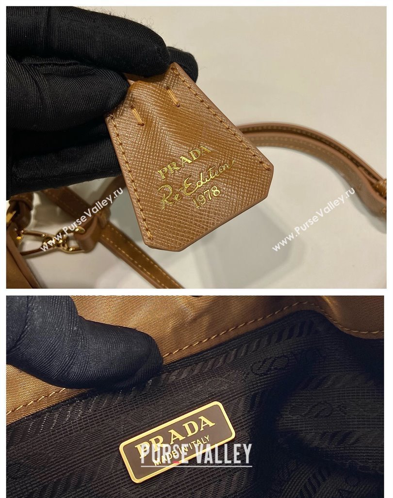 Prada Re-Edition 1978 Re-Nylon Bucket mini-bag 1BE067 Brown 2024 0416 (YZ-240416081)