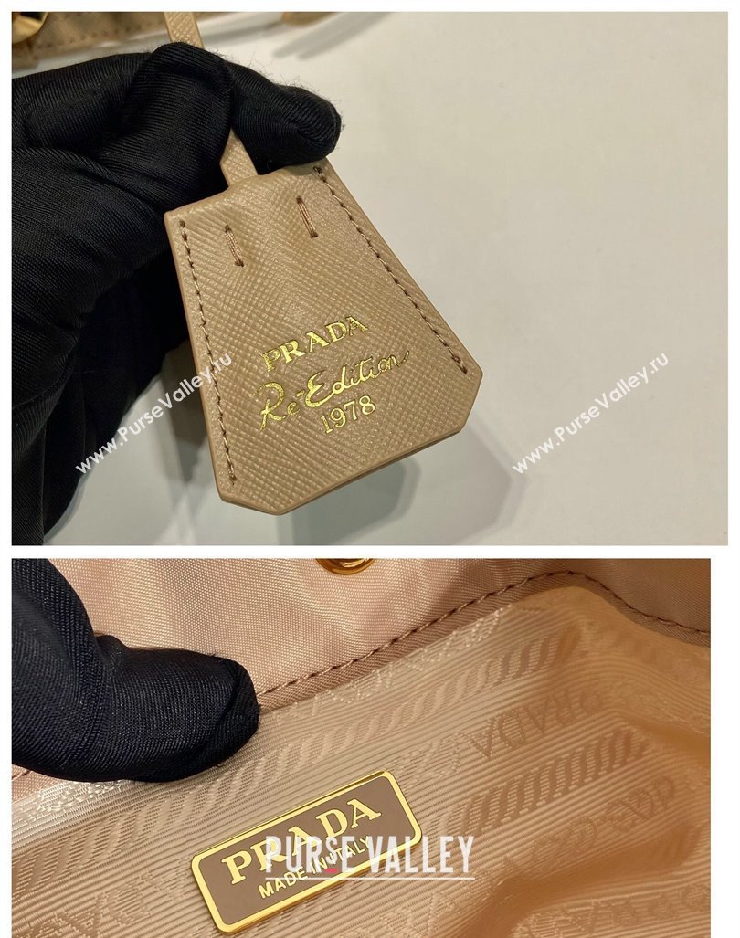 Prada Re-Edition 1978 Re-Nylon Bucket mini-bag 1BE067 Beige 2024 0416 (YZ-240416083)